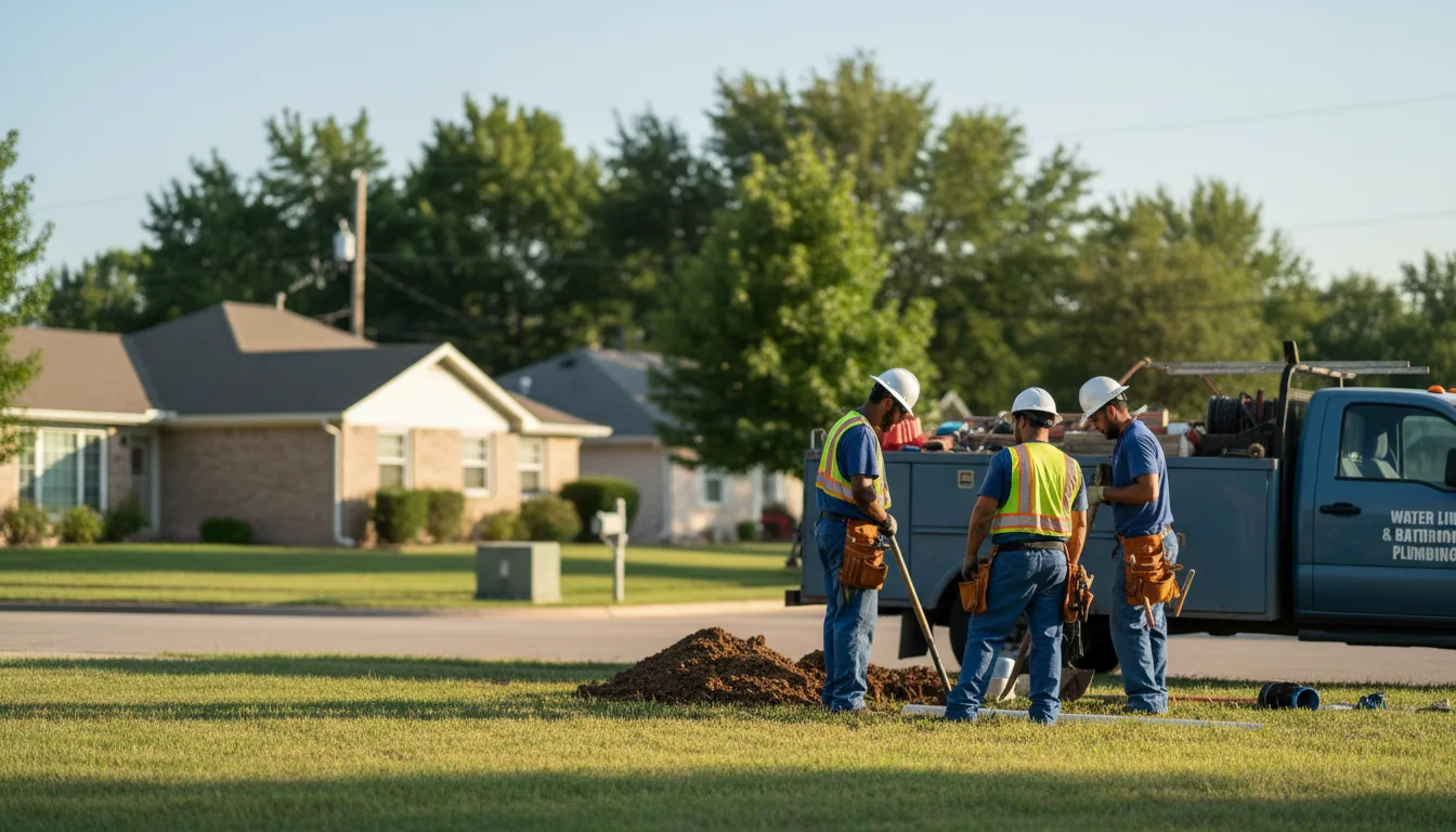 Residential water line and bathroom plumbing service in Wells, MI
